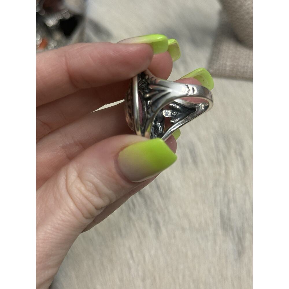 Carolyn Pollack Relios Sterling Silver Pink Rhodochrosite Concho Dome Ring 7 - Picture 5 of 12